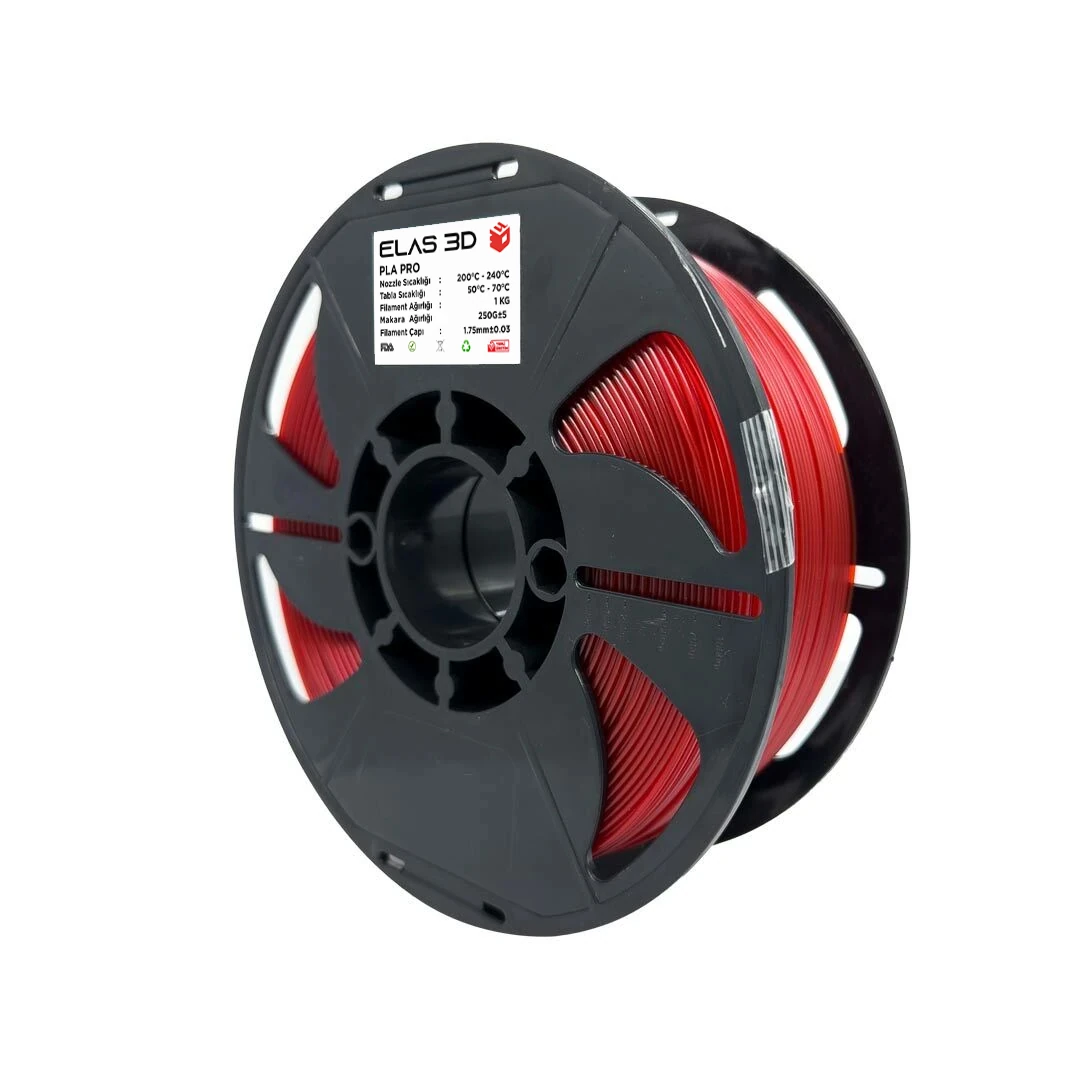 ELAS Kırmızı PLA PRO 1.75mm 1 KG Filament - Görsel 2