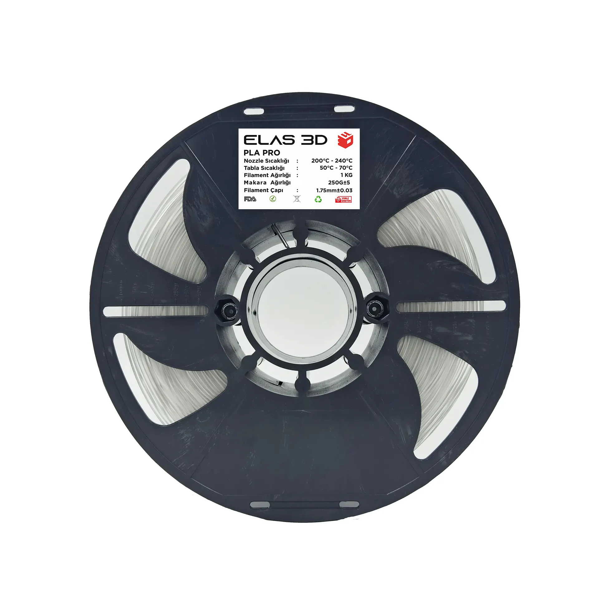 Elas 1.75mm Şeffaf PLA PRO Filament 1kg